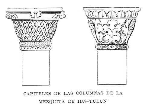 Ancient Egyptian Depiction Of The Mosque Of Ibn Tulun Column Capitals Coloring Page